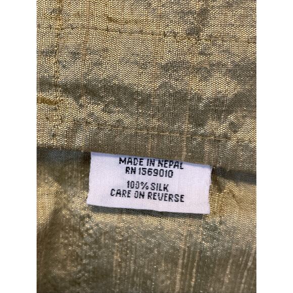 YAK MAGIK Jacket size MEDIUM 100% SILK Long Sleeves Open Front Beaded GOLD Rare - Picture 14 of 16